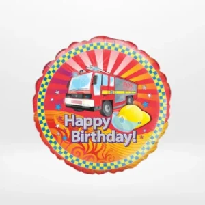 Fire engine balloon with colourful rescue-themed design from Cake Shop Birmingham.