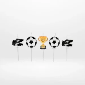 Football candles for football-themed birthday cakes in Birmingham.