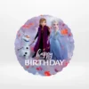 Frozen balloon with magical blue themed design prepared in Birmingham.