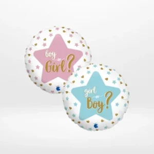 Gender reveal balloon with elegant styling prepared for baby celebrations in Walsall.