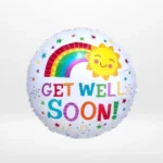 Get well soon balloon with cheerful design and supportive message prepared in Birmingham.