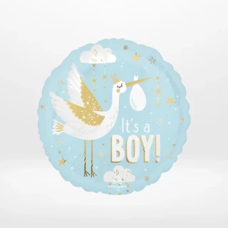 Baby boy balloon with blue decorative styling and cheerful design prepared in Birmingham.