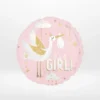 Baby girl balloon with pink decorative styling and cheerful design prepared in Birmingham.