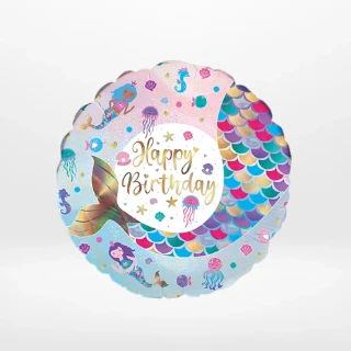Mermaid balloon with colourful under-the-sea themed design from Cake Shop Birmingham.