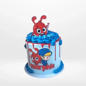 Morphle birthday cake with colourful character decorations from Cake Shop Walsall.