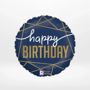 Happy birthday balloon for him with stylish celebratory design prepared in Birmingham.