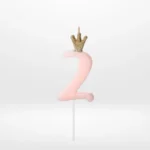 Pink number 2 candle for second birthday cakes from Cake Shop Walsall.
