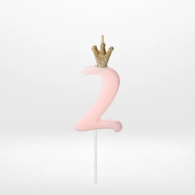 Pink number 2 candle for second birthday cakes from Cake Shop Walsall.