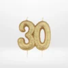 7 cm gold glitter 30th birthday candle from Cake Shop Solihull.