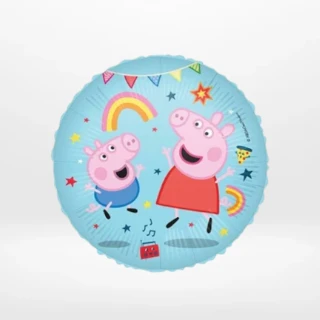 Peppa Pig balloon with colourful character-themed design prepared in Birmingham.