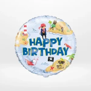 Pirates balloon with colourful treasure-themed design from Cake Shop Birmingham.