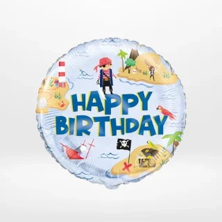 Pirates balloon with colourful treasure-themed design from Cake Shop Birmingham.