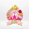 Princess cake topper with layered 3D shaker design, castle, crown, and butterflies from Cake Shop Walsall.