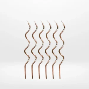 Rose gold curly candles for celebration cakes from Cake Shop Dudley.