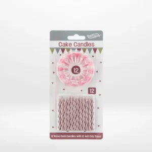 Rose gold birthday candles for celebration cakes from Cake Shop Dudley.