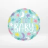 Welcome baby balloon with soft colours and cheerful design prepared in Birmingham.