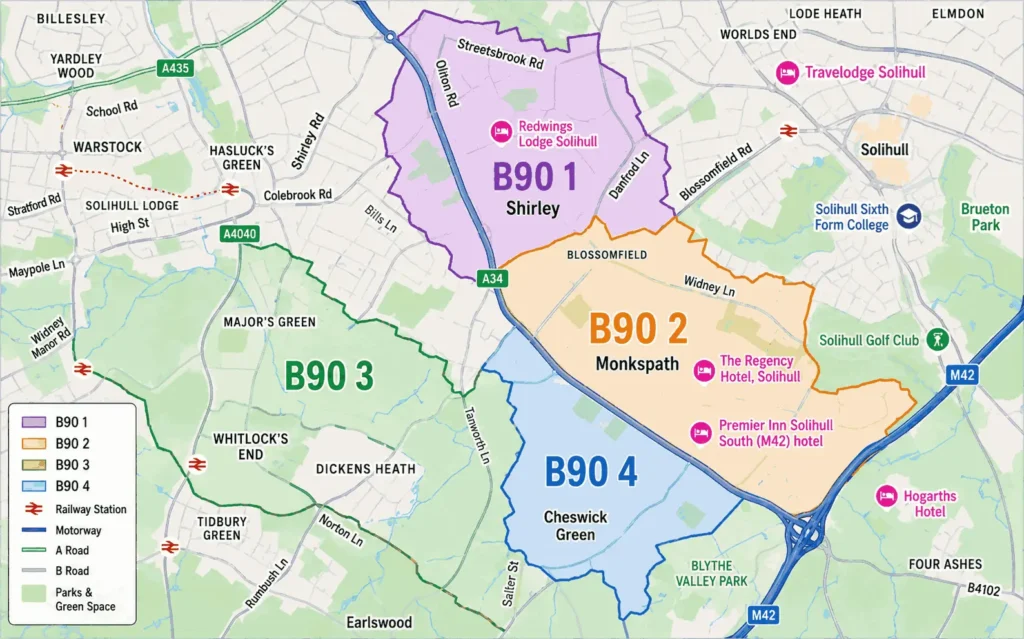 Cake delivery service covering all B90 postcodes including Shirley, Monkspath, Dickens Heath, Cheswick Green, Haslucks Green, Sharmans Cross, Blossomfield, Majors Green and Tidbury Green.