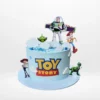 Toy Story Cake with edible logo print and character toppers from Cake Makers Birmingham