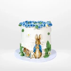 Peter Rabbit Birthday Cake with storybook themed decorations from Cake Shop Birmingham