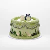 Totoro Cake with green buttercream woodland design and handmade Totoro decorations from Cake Shop Wolverhampton